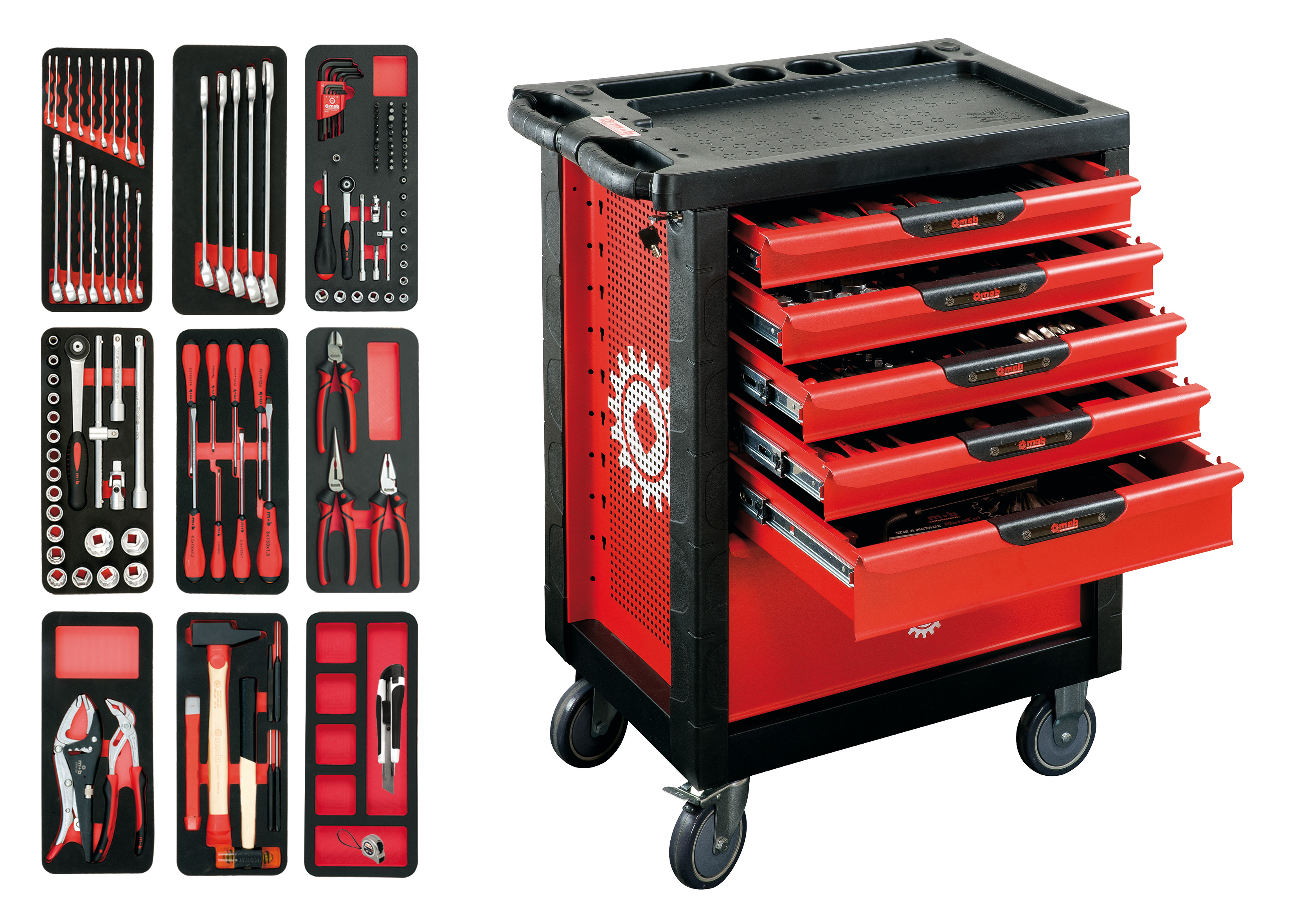 Servante proliner 6 tiroirs - 126 pièces